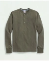 Brooks Brothers Cotton Henley Long-sleeve T-shirt In Olive