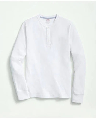 Brooks Brothers Cotton Henley Long-sleeve T-shirt In White