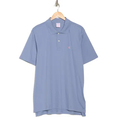 Brooks Brothers Cotton Interlock Knit Polo In Blue