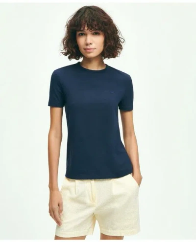 Brooks Brothers Cotton Jersey Crewneck T-shirt In Navy