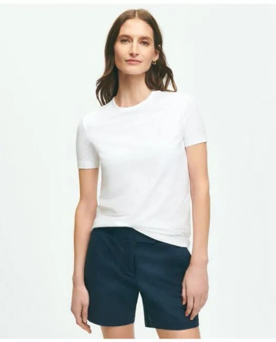 Brooks Brothers Cotton Jersey Crewneck T-shirt In White