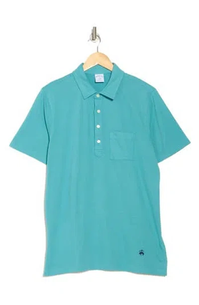 Brooks Brothers Cotton Jersey Pocket Polo In Bristol Blue