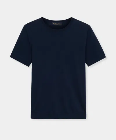 Brooks Brothers Cotton Knit Top In Blue