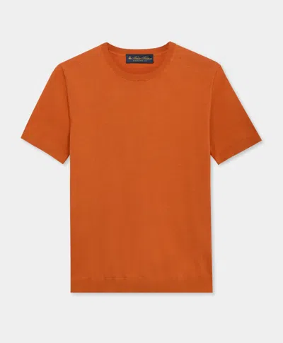 Brooks Brothers Cotton Knit Top In Brown