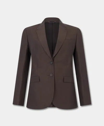 Brooks Brothers Cotton-linen Blazer In Brown