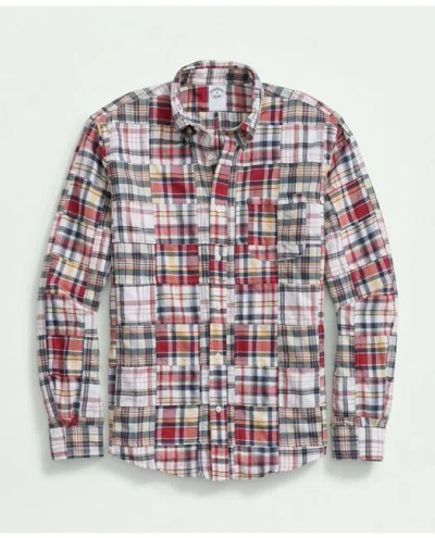Brooks Brothers Cotton Madras Button-down Collar Sport Shirt | Red | Size Medium