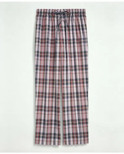 Brooks Brothers Cotton Madras Lounge Pants In Pink,navy