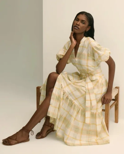 Brooks Brothers Cotton Madras Maxi Shirt Dress In Multi