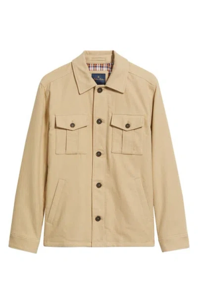 Cotton Moleskin Button-up Shirt Jacket In Brown from Brooks Brothers
