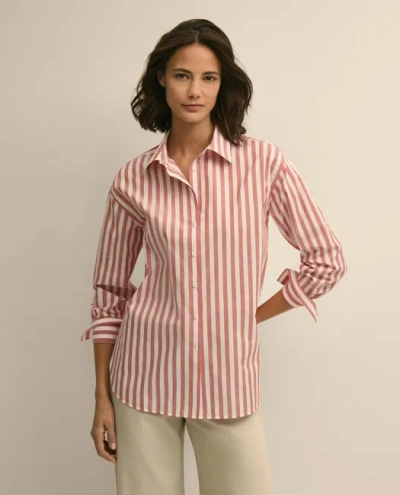 Brooks Brothers Cotton Oversized Stripe Shirt In Red