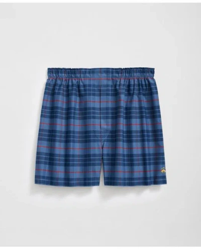 Brooks Brothers Cotton Oxford Plaid Boxers In Blue
