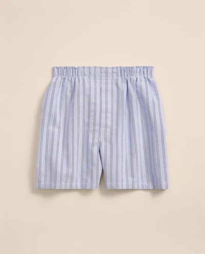 Brooks Brothers Cotton Oxford Stripe Boxers In Purple