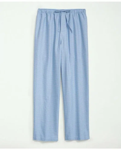 Brooks Brothers Cotton Oxford Windowpane Lounge Pants In Blue