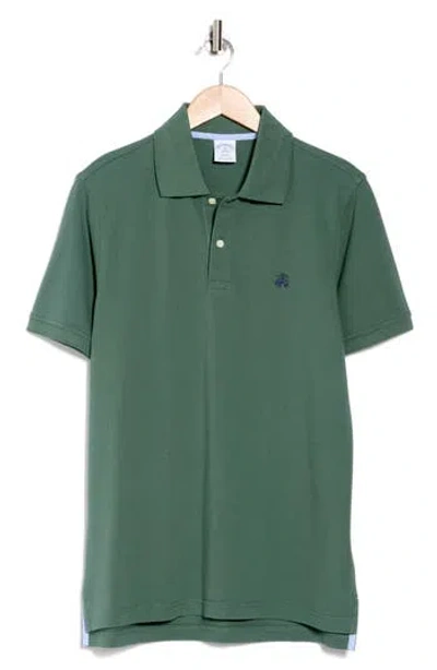 Brooks Brothers Cotton Pique Oxford Polo In Green