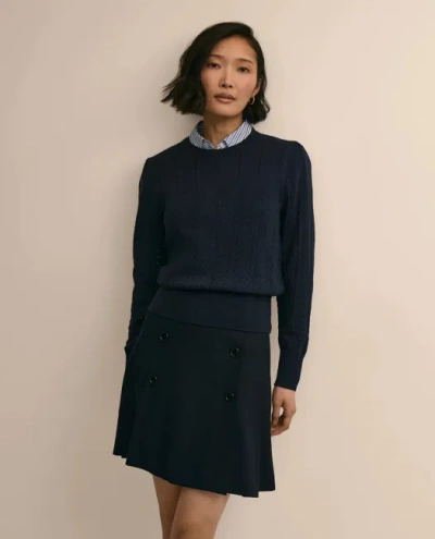 Brooks Brothers Cotton Pointelle Sweater In Blue