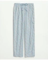 Brooks Brothers Cotton Poplin Oar Print Lounge Pants In Light Blue