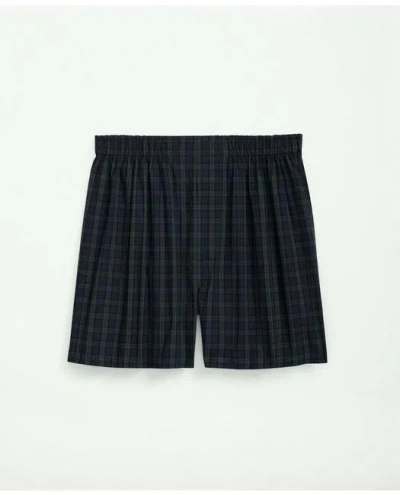 Brooks Brothers Cotton Poplin Tartan Boxers In Navy