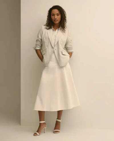 Brooks Brothers Cotton Sateen A-line Skirt In Neutral