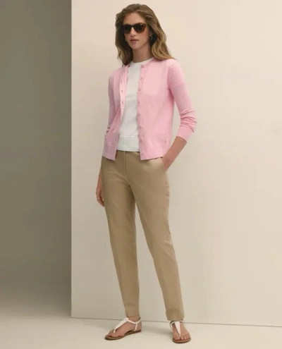 Brooks Brothers Cotton Sateen Slim Pants In Brown