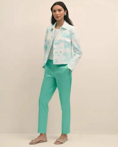 Brooks Brothers Cotton Sateen Slim Pants In Green