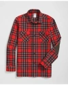 Brooks Brothers Plaid Regular Fit Flannel Button-up Shirt In Bright Red