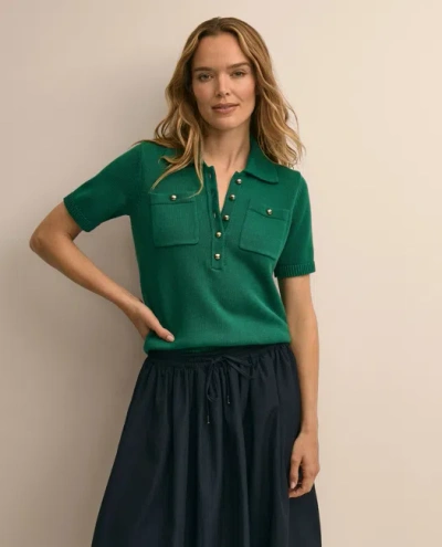 Brooks Brothers Cotton Short-sleeve Polo Sweater In Green