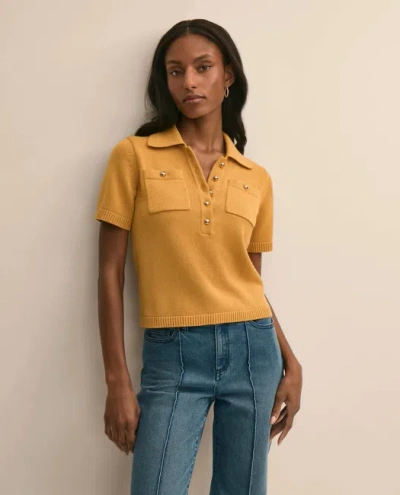 Brooks Brothers Cotton Short-sleeve Polo Sweater In Yellow