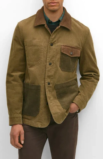 Brooks Brothers Cotton Blend Chore Coat In Fun Patterned Corduroy In Brown