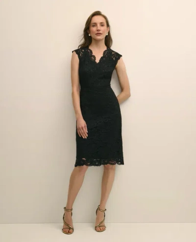 Brooks Brothers Cotton-viscose Lace Dress In Black