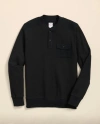 Brooks Brothers Cotton-wool Blend Waffle Knit Henley Shirt In Black