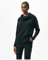 Brooks Brothers Cowl Neck Brushed Sweater In Alpaca-wool Blend In Black