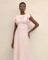 Brooks Brothers Crepe Butterfly Sleeve Maxi Dress In Pink