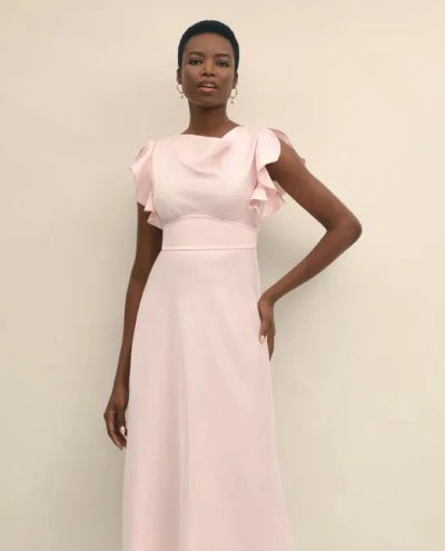 Brooks Brothers Crepe Butterfly Sleeve Maxi Dress In Pink