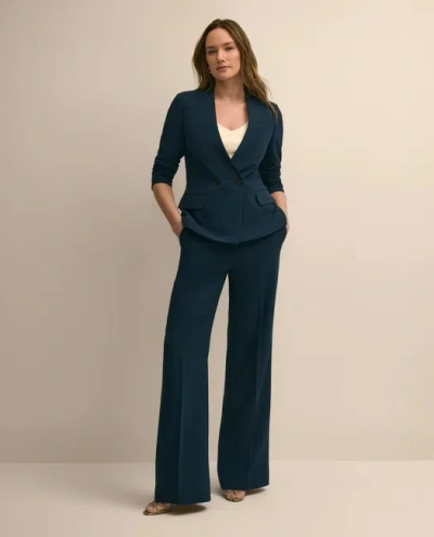 Brooks Brothers Crepe Double-breasted Collarless Jacket In Multi