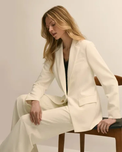 Brooks Brothers Crepe Relaxed Fit Jacket In White