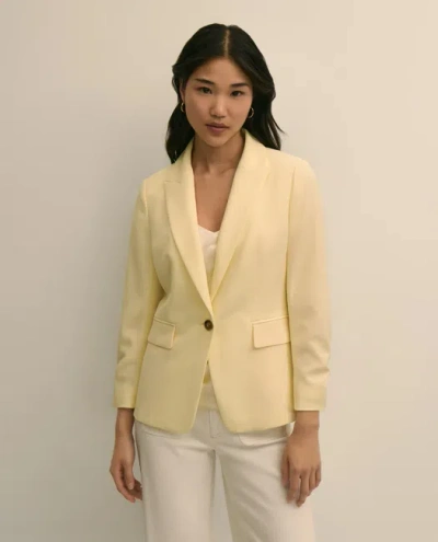 Brooks Brothers Crepe Ruched-sleeve Jacket In Yellow