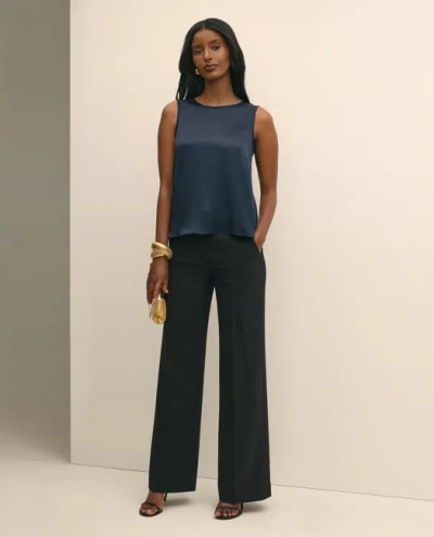 Brooks Brothers Crepe Wide-leg Pants In Black