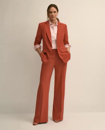 Brooks Brothers Crepe Wide-leg Pants In Brown