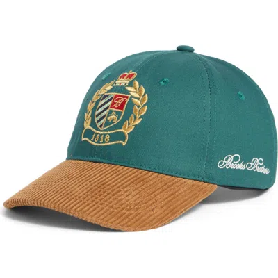Brooks Brothers Crest Embroidered Adjustable Baseball Cap In Blue