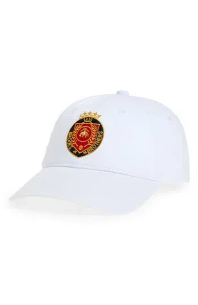 Brooks Brothers Crest Embroidered Cotton Baseball Hat In White