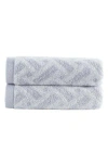 Brooks Brothers Crisscross Stripe 2-pack Turkish Cotton Bath Sheets In Silver