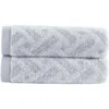 Brooks Brothers Crisscross Stripe 2-pack Turkish Cotton Bath Towels In Silver