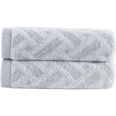 Brooks Brothers Crisscross Stripe 2-pack Turkish Cotton Bath Towels In Silver