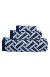 Brooks Brothers Crisscross Stripe Turkish Cotton 3-piece Towel Set In Navy