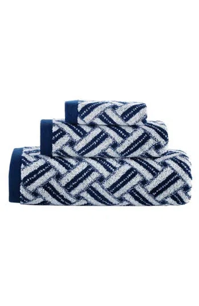 Brooks Brothers Crisscross Stripe Turkish Cotton 3-piece Towel Set In Blue