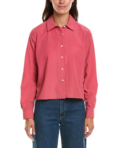 Brooks Brothers Cropped Back Pleat Top In Red