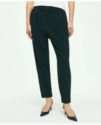 Brooks Brothers Cropped Fine Twill Crepe Pants | Black | Size 12