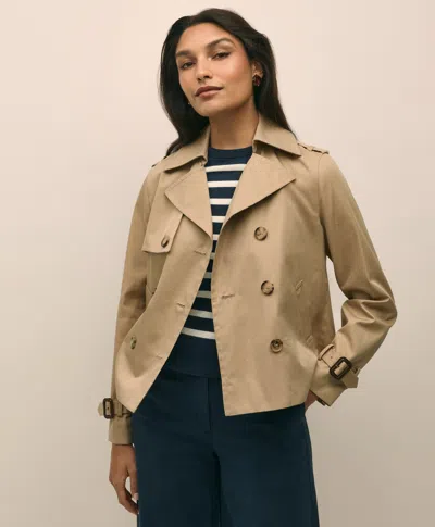 Brooks Brothers Cropped Double-breasted Supima Twill Trench Coat