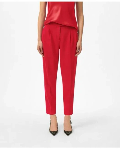 Brooks Brothers Cropped Fine Twill Crepe Pants In Bright Red