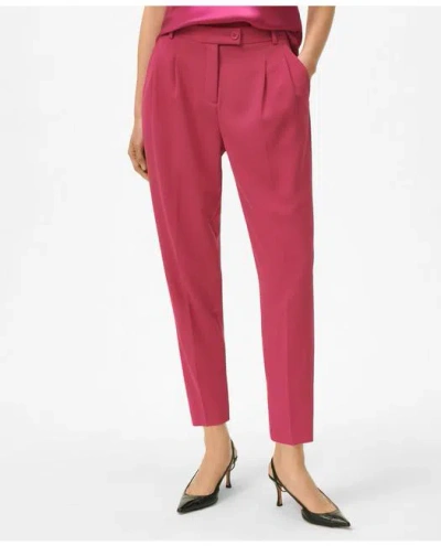 Brooks Brothers Cropped Fine Twill Crepe Pants In Fuchsia